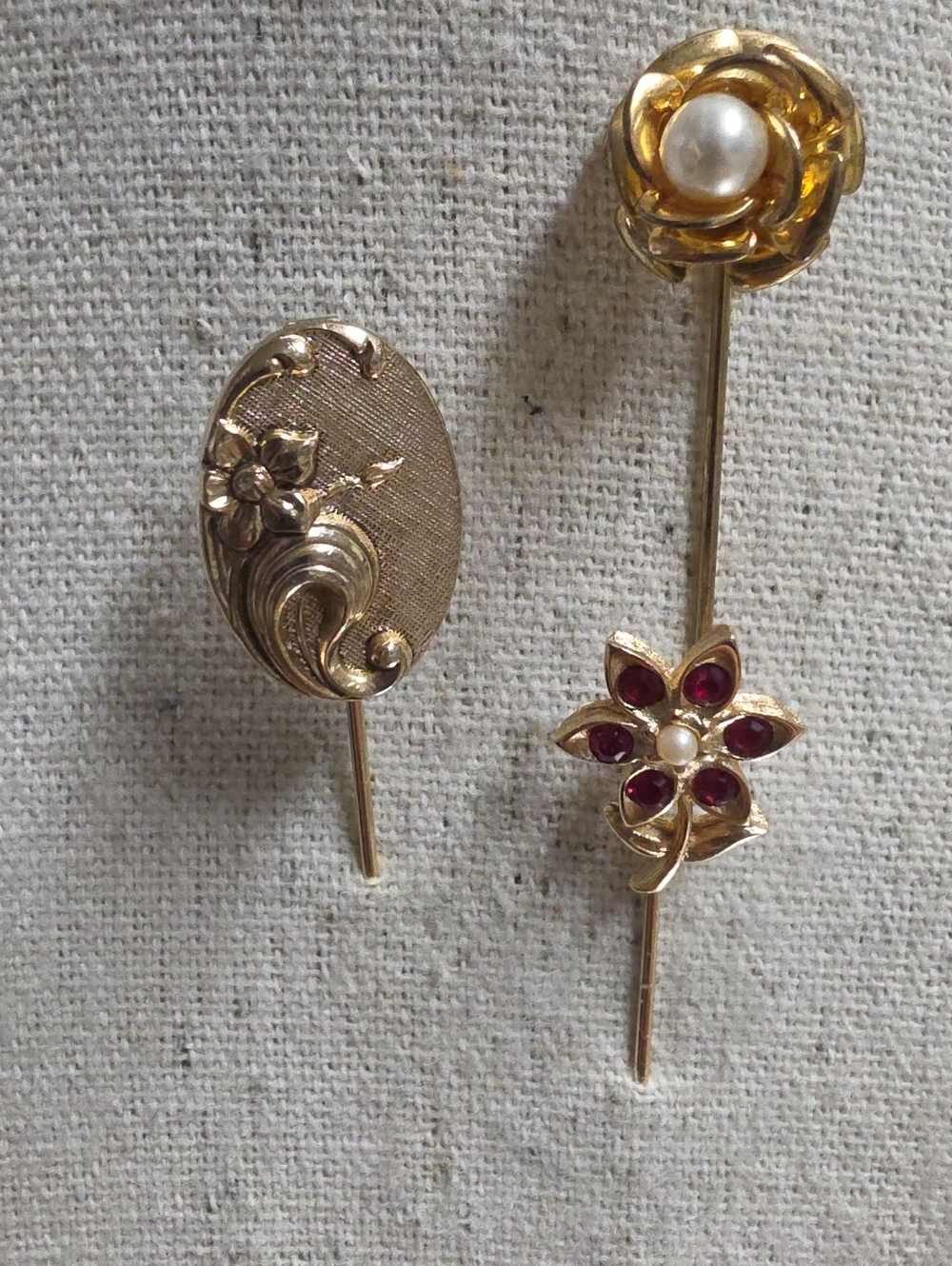 Vintage Gold Tone Stick Pin Lot